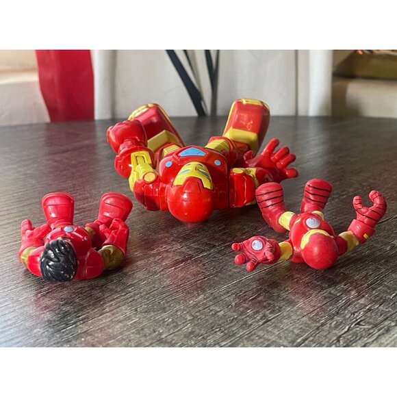 3 Iron Man action figures poseable 5" 2.5" collectable rare lot Marvel 2014 - Picture 6 of 10